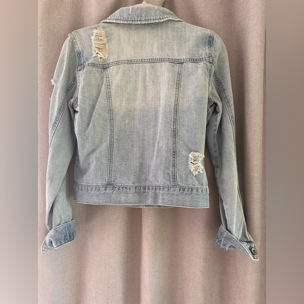 Rewash Light Blue Distressed Jean Jacket - Picture 2 of 2